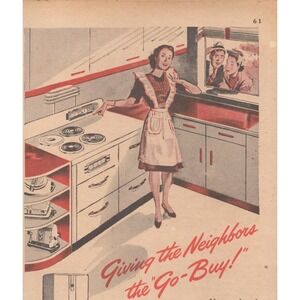 Universal Appliances New Britain CT Mid Century Kitchen Decor Print Ad 1946